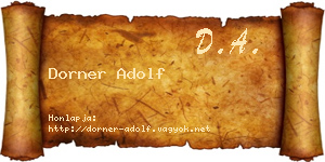 Dorner Adolf névjegykártya